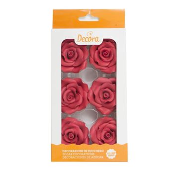 Picture of RED SUGAR ROSE 5CM X 6PCS